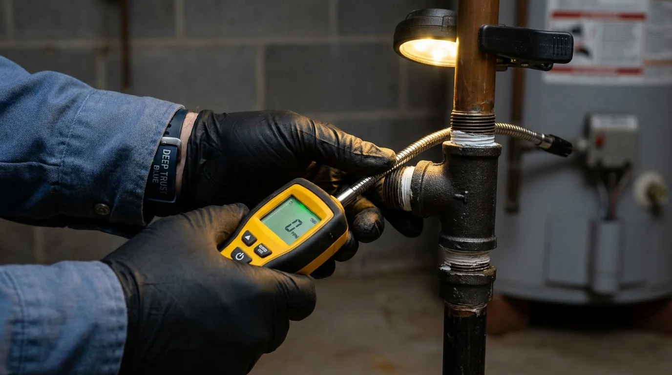 Gas leak detection with electronic sniffer by Johns Plumbing LLC in Cascade
