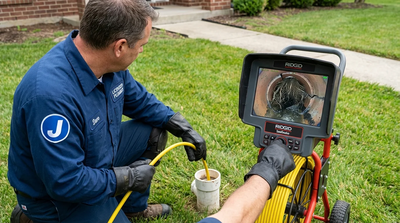 Sewer camera inspection being performed by Johns Plumbing LLC in Cascade