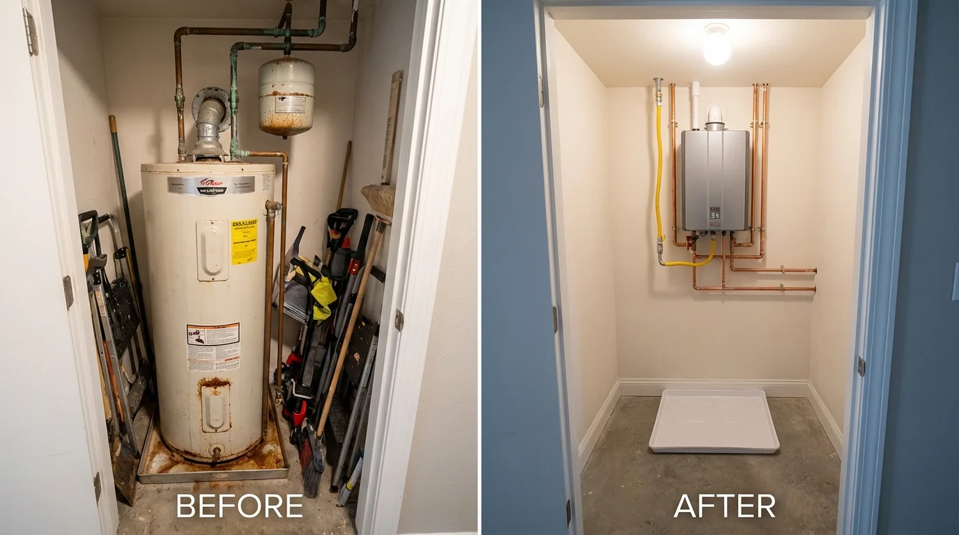 Tank water heater versus wall-mounted tankless unit comparison for Cascade, ID homeowners